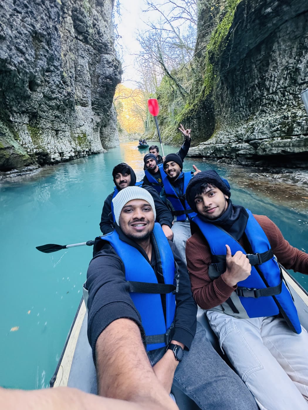 Selfie by the lake at Martvili Canyon
